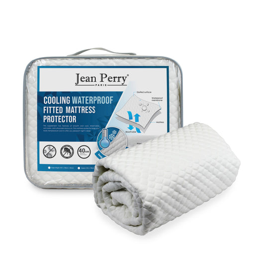 Jean Perry Cooling Waterproof Fitted Mattress Protector - 40cm