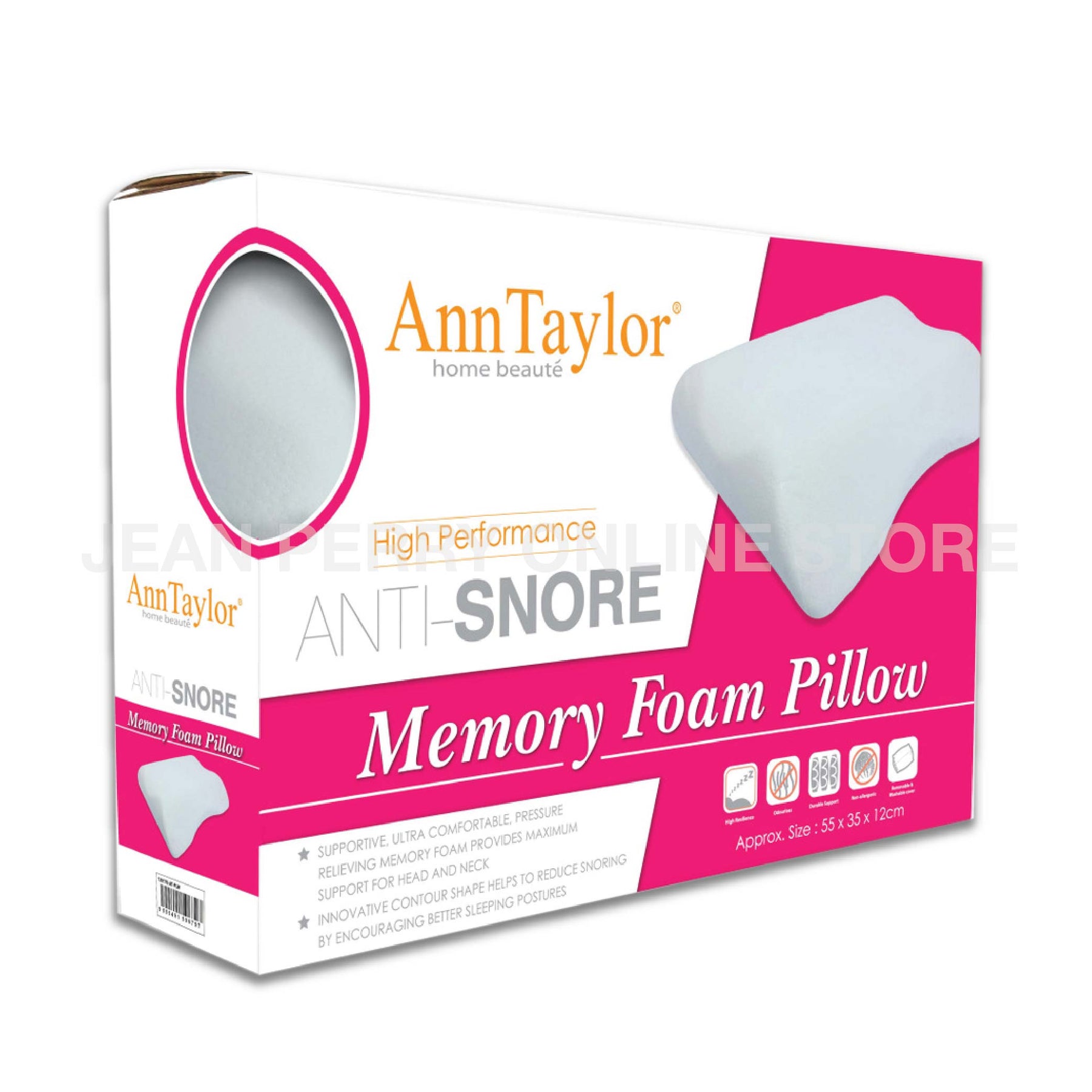 Ann Taylor Anti Snore Memory Pillow Jean Perry